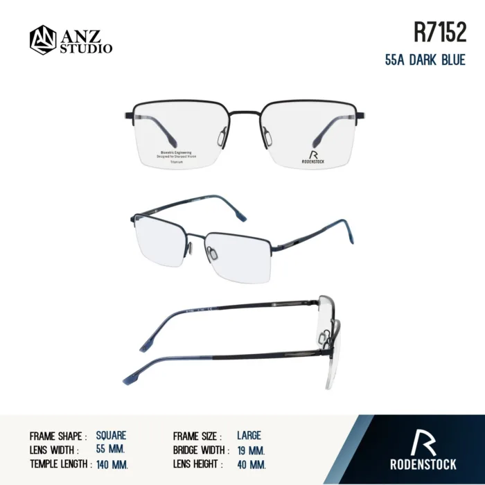 Rodenstock R7152 กรอบแว่นสายตา Rodenstock ของแท้ ทรง Square กรอบ Titanium น้ำหนักเบา รับประกัน 1 ปี - Image 5