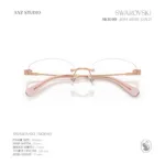 กรอบแว่นตา SWAROVSKI รุ่น SK1040 ทรง Oval ไร้ขอบ ประดับคริสตัล Strass บริเวณขาแว่น ของแท้ รับประกัน 2 ปี - Image 12