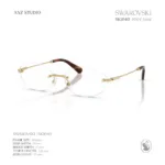 กรอบแว่นตา SWAROVSKI รุ่น SK1040 ทรง Oval ไร้ขอบ ประดับคริสตัล Strass บริเวณขาแว่น ของแท้ รับประกัน 2 ปี - Image 3