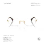 กรอบแว่นตา SWAROVSKI รุ่น SK1040 ทรง Oval ไร้ขอบ ประดับคริสตัล Strass บริเวณขาแว่น ของแท้ รับประกัน 2 ปี - Image 4