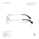 กรอบแว่นตา SWAROVSKI รุ่น SK1040 ทรง Oval ไร้ขอบ ประดับคริสตัล Strass บริเวณขาแว่น ของแท้ รับประกัน 2 ปี - Image 6