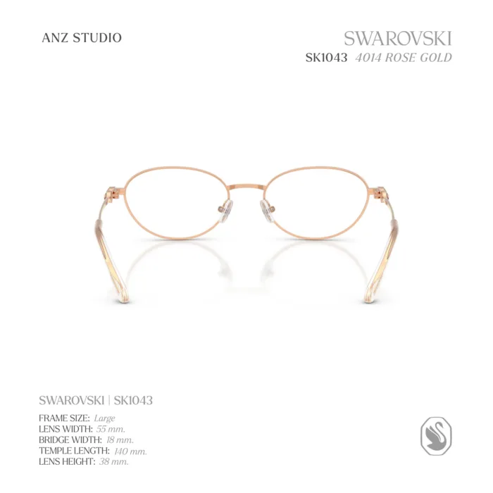 กรอบแว่นตา SWAROVSKI รุ่น SK1043 ทรง Oval กรอบโลหะ ประดับคริสตัล Strass ของแท้ รับประกัน 2 ปี - Image 10