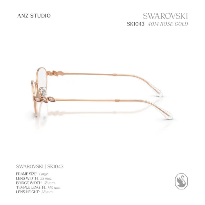 กรอบแว่นตา SWAROVSKI รุ่น SK1043 ทรง Oval กรอบโลหะ ประดับคริสตัล Strass ของแท้ รับประกัน 2 ปี - Image 11