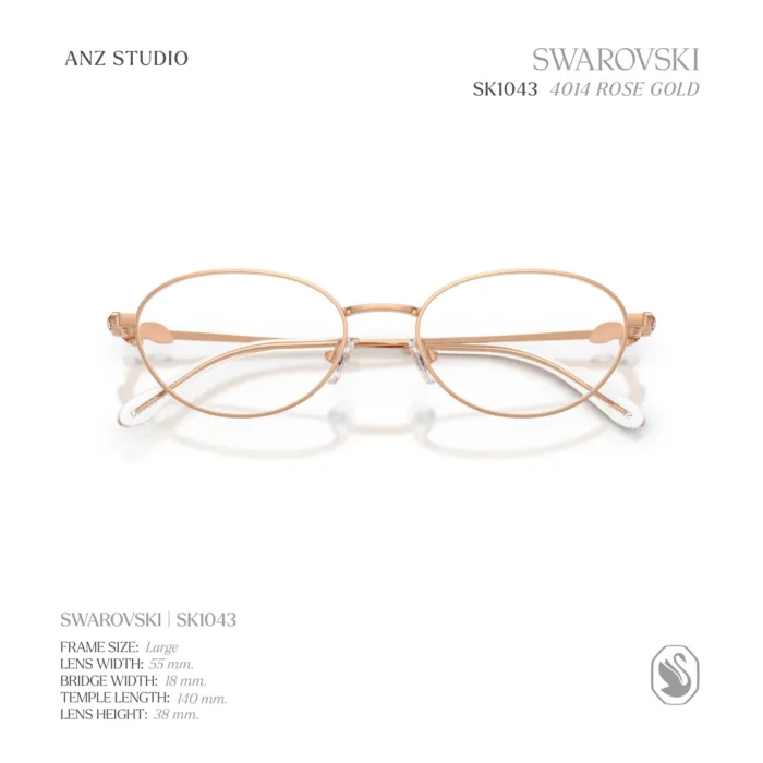 กรอบแว่นตา SWAROVSKI รุ่น SK1043 ทรง Oval กรอบโลหะ ประดับคริสตัล Strass ของแท้ รับประกัน 2 ปี - Image 12