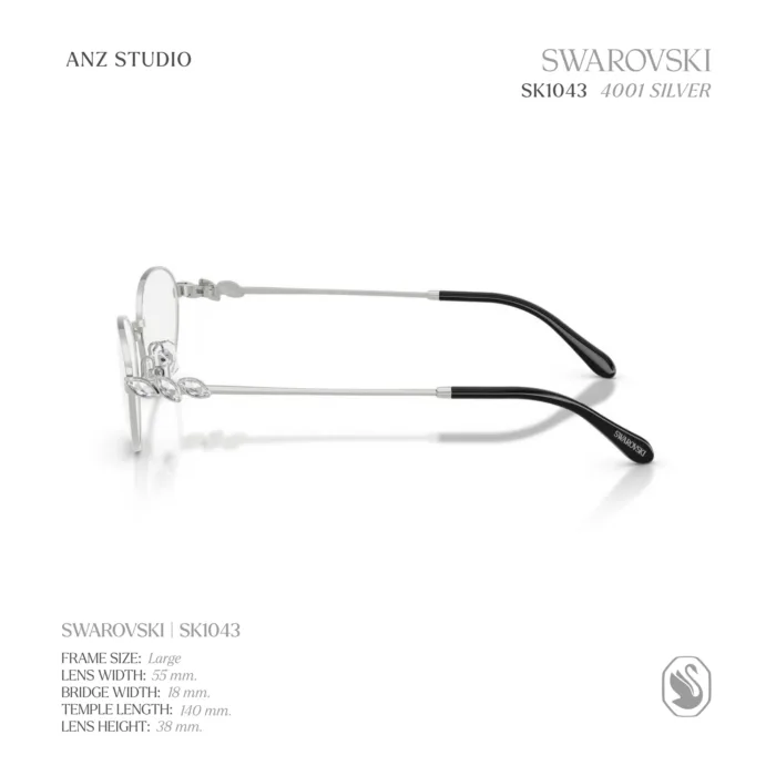 กรอบแว่นตา SWAROVSKI รุ่น SK1043 ทรง Oval กรอบโลหะ ประดับคริสตัล Strass ของแท้ รับประกัน 2 ปี - Image 6