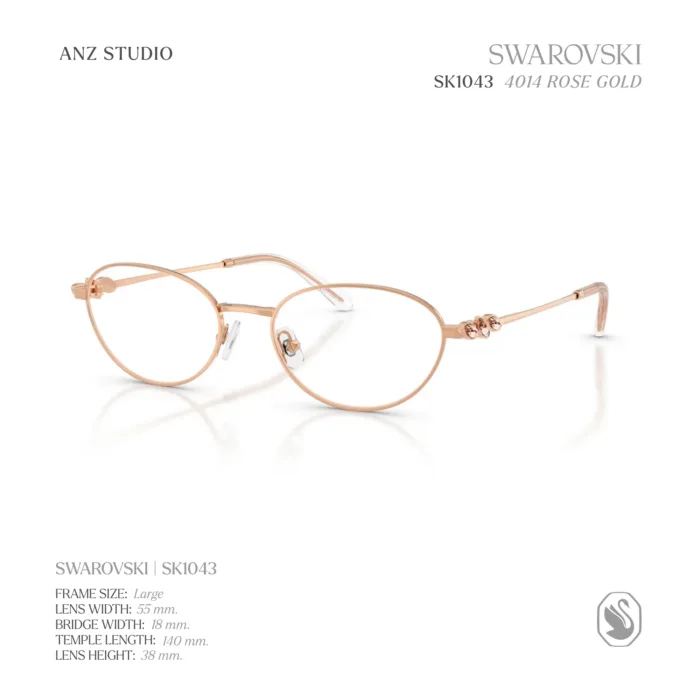 กรอบแว่นตา SWAROVSKI รุ่น SK1043 ทรง Oval กรอบโลหะ ประดับคริสตัล Strass ของแท้ รับประกัน 2 ปี - Image 8
