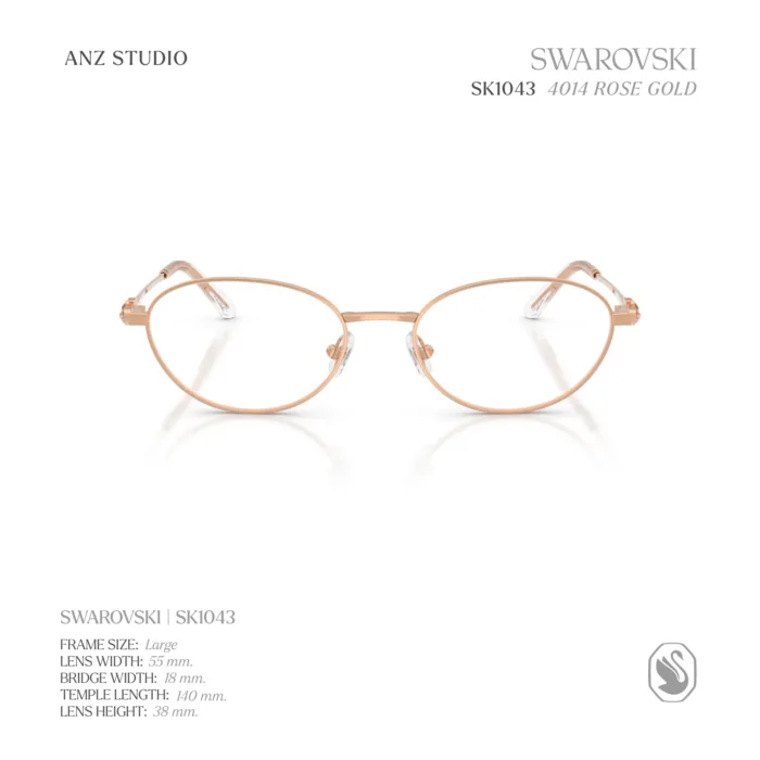กรอบแว่นตา SWAROVSKI รุ่น SK1043 ทรง Oval กรอบโลหะ ประดับคริสตัล Strass ของแท้ รับประกัน 2 ปี - Image 9
