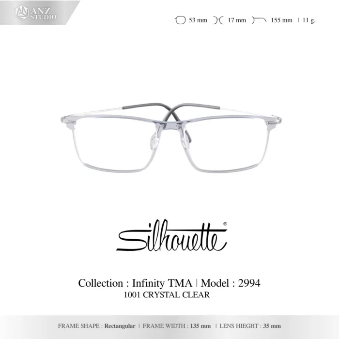 Silhouette Infinity TMA 2994 กรอบแว่นสายตา Silhouette ของแท้ ทรง Rectangle กรอบ Titanium น้ำหนักเบา รับประกัน 1 ปี - Image 4