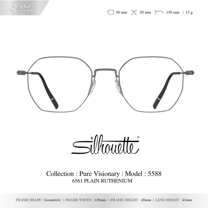 Silhouette Pure Visionary 5588 กรอบแว่นสายตา Silhouette ของแท้ ทรง Geometric กรอบ Titanium น้ำหนักเบา รับประกัน 1 ปี - Image 7