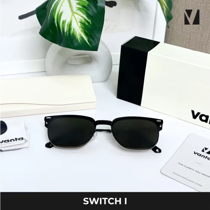 vanta. SWITCH I แว่นกรองแสงพร้อม Clip-on แม่เหล็ก เลนส์ Polarized ทรง Browline  ตัดเลนส์สายตาได้ - Image 9