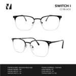 vanta. SWITCH I แว่นกรองแสงพร้อม Clip-on แม่เหล็ก เลนส์ Polarized ทรง Browline  ตัดเลนส์สายตาได้ - Image 3