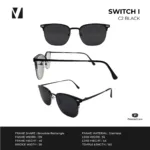 vanta. SWITCH I แว่นกรองแสงพร้อม Clip-on แม่เหล็ก เลนส์ Polarized ทรง Browline  ตัดเลนส์สายตาได้ - Image 5