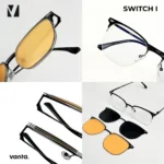 vanta. SWITCH I แว่นกรองแสงพร้อม Clip-on แม่เหล็ก เลนส์ Polarized ทรง Browline  ตัดเลนส์สายตาได้ - Image 6