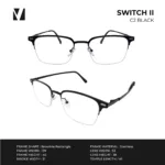 vanta. SWITCH II แว่นกรองแสงพร้อม Clip-on แม่เหล็ก เลนส์ Polarized ทรง Browline  ตัดเลนส์สายตาได้ - Image 3