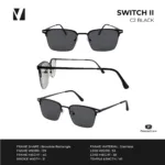 vanta. SWITCH II แว่นกรองแสงพร้อม Clip-on แม่เหล็ก เลนส์ Polarized ทรง Browline  ตัดเลนส์สายตาได้ - Image 5