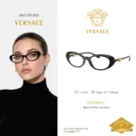กรอบแว่นตา VERSACE รุ่น VE3381U ทรง Oval ดีไซน์ Medusa Head สีทอง ของแท้ รับประกัน 2 ปี