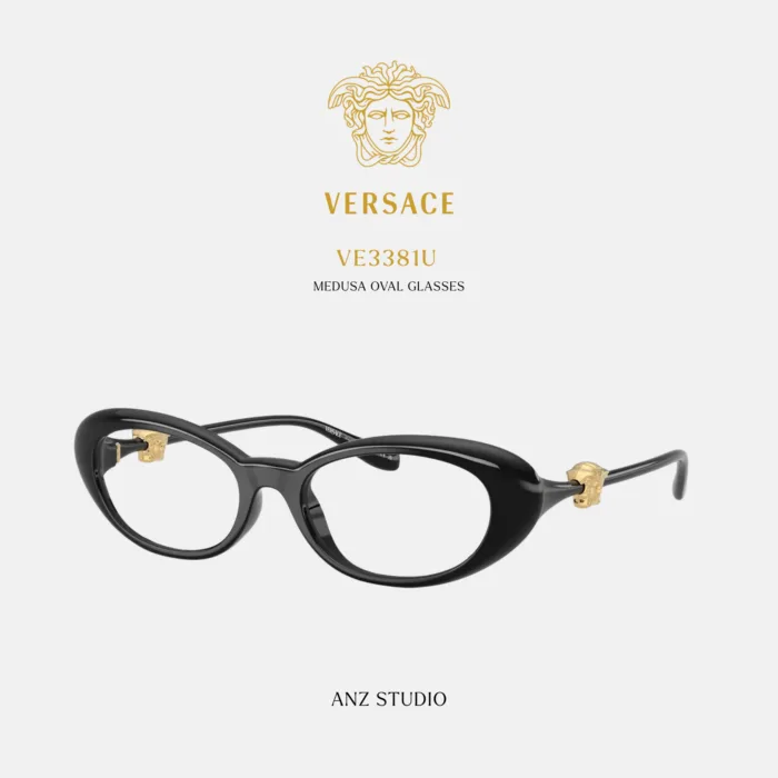 กรอบแว่นตา VERSACE รุ่น VE3381U ทรง Oval ดีไซน์ Medusa Head สีทอง ของแท้ รับประกัน 2 ปี - Image 2