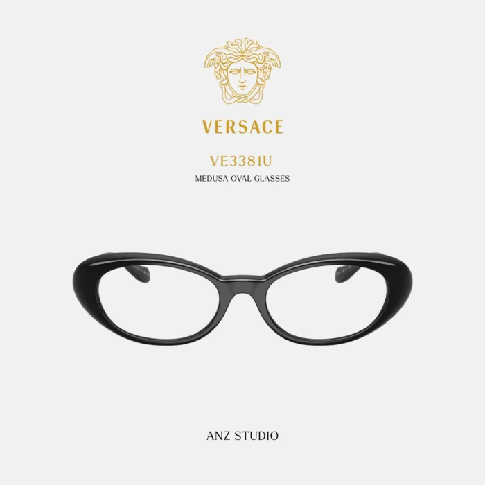 กรอบแว่นตา VERSACE รุ่น VE3381U ทรง Oval ดีไซน์ Medusa Head สีทอง ของแท้ รับประกัน 2 ปี - Image 3